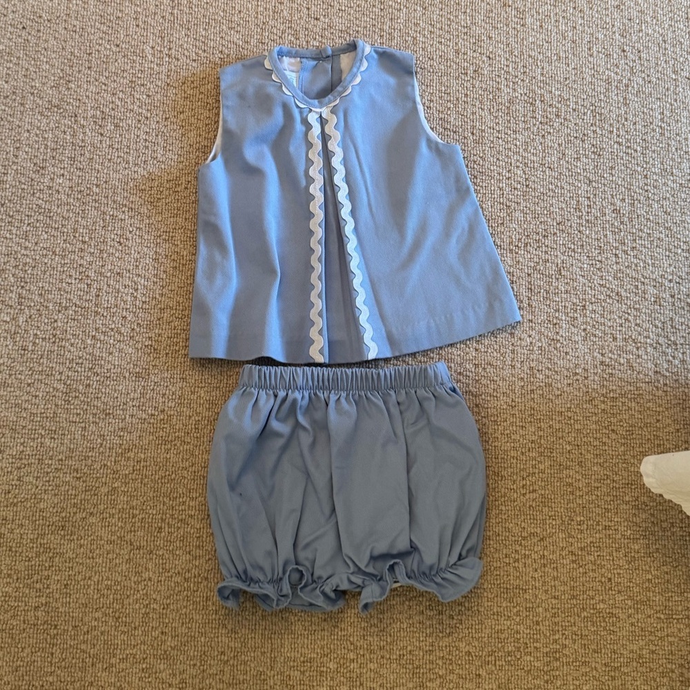 Little English Blue Set 2T Scallops